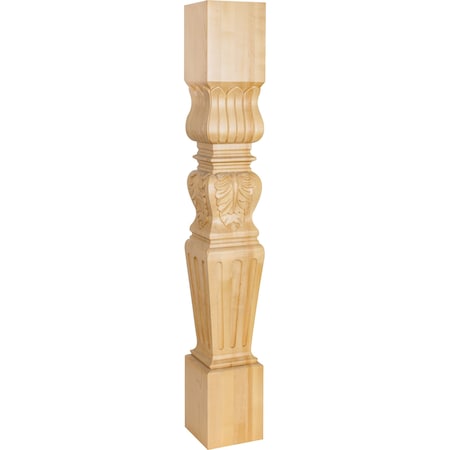 Hardware Resources 5" Wx5"Dx35-1/2"H Alder Fluted Acanthus Post P29ALD